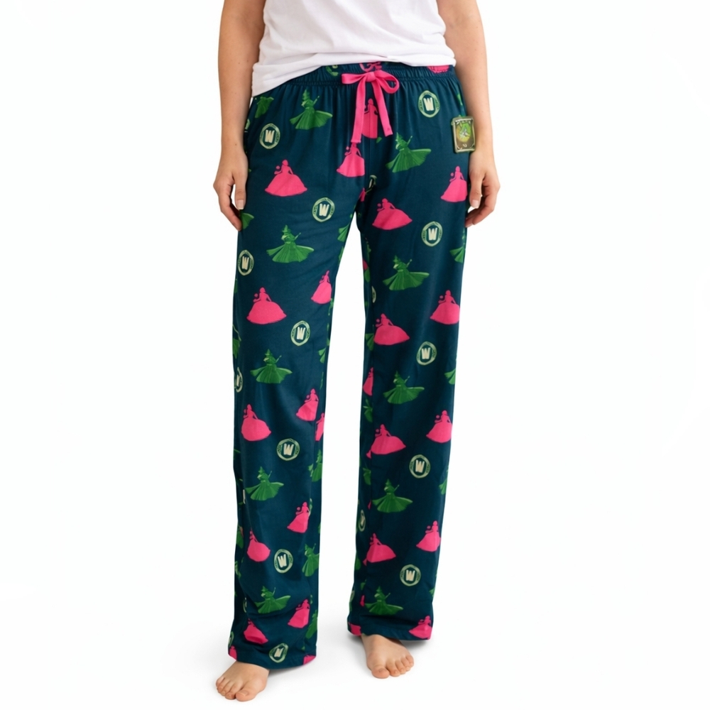 New! Wicked Sleep Pants | Size (M) | Green & Pink Allover Print Pajama Bottoms